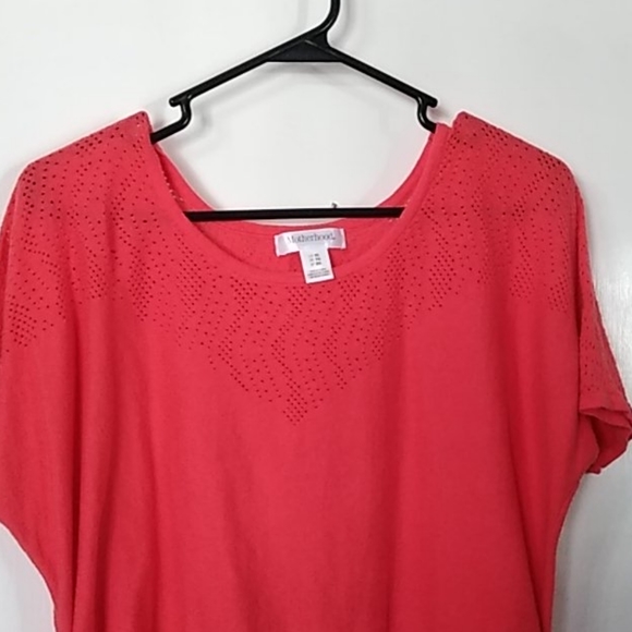 Motherhood maternity short sleeve coral sweater. - Picture 2 of 4